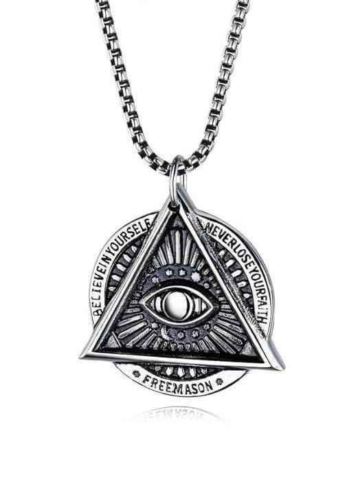 Evil Eye Pendant Necklace, Black, for Men and Women