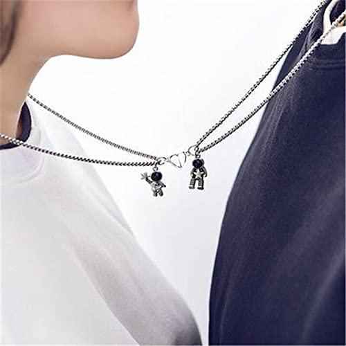 Magnetic Astronaut Necklace for Couple (Combo)