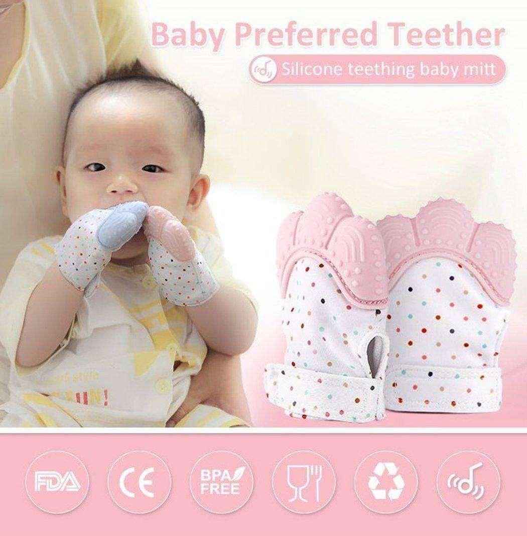 Silicone Self Soothing Teether Gloves Toy for Babies