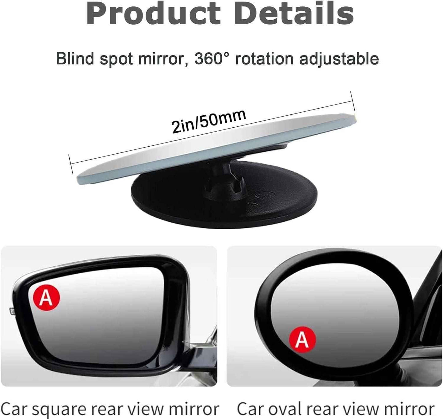 2" Round Wide Angle Blind Spot Mirror